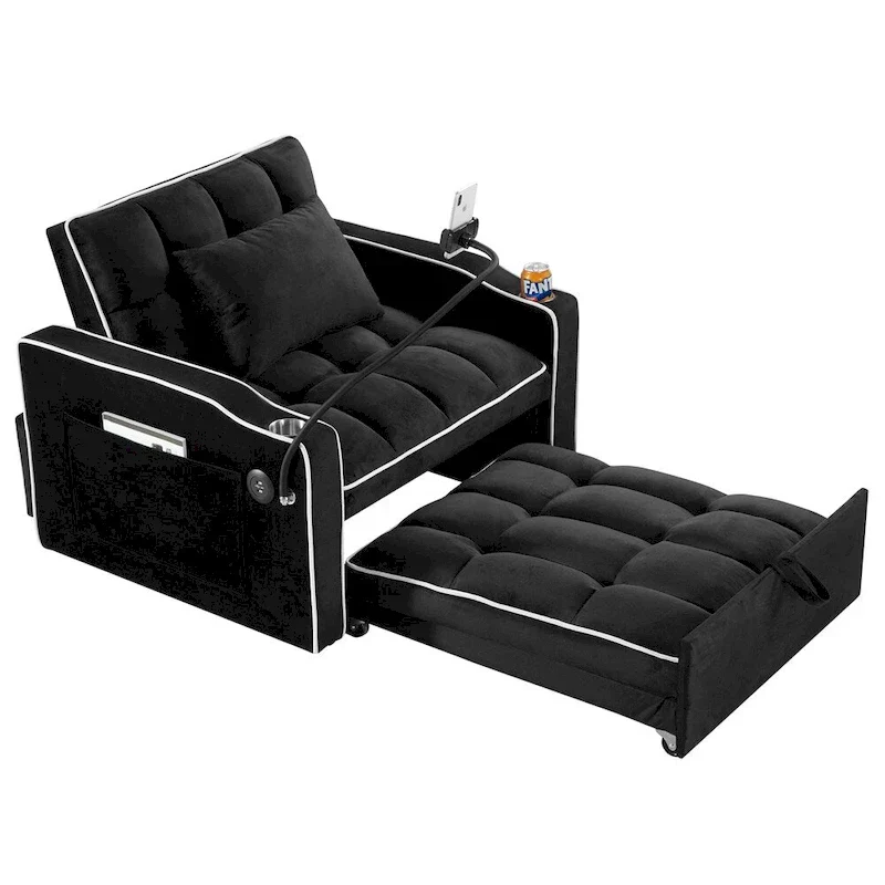Convertible Sleeper Chair Sofa Bed Adjustable Pull Out Sleeper Chair