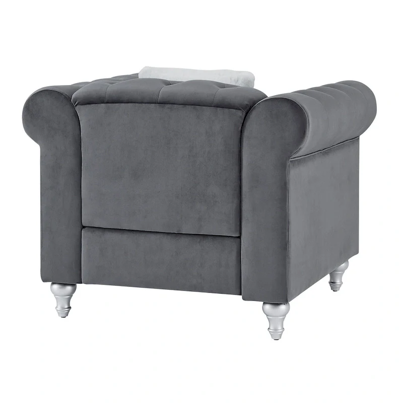 Raisa Velvet Crystal Accent Chair