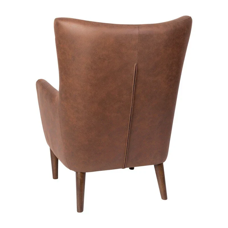 Upholstered Wingback Accent Chair with Wooden Frame and Legs