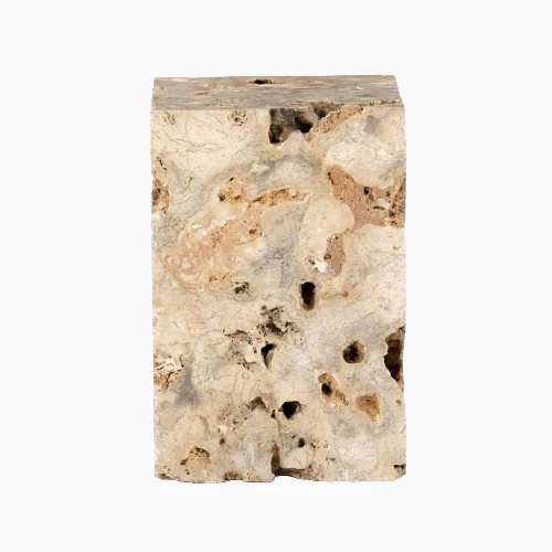FAYDON END TABLE-ROMANO FOSSE TRAVERTINE