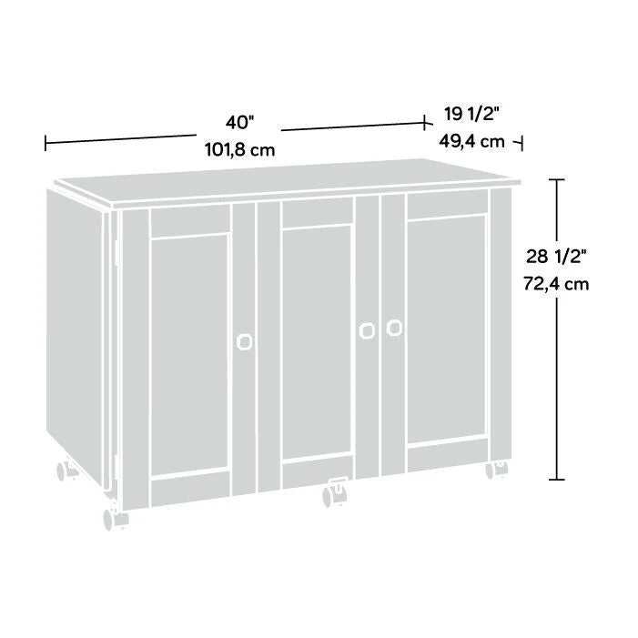 Sauder Select Collection Easy Rolling Sewing and Craft Table/Cart