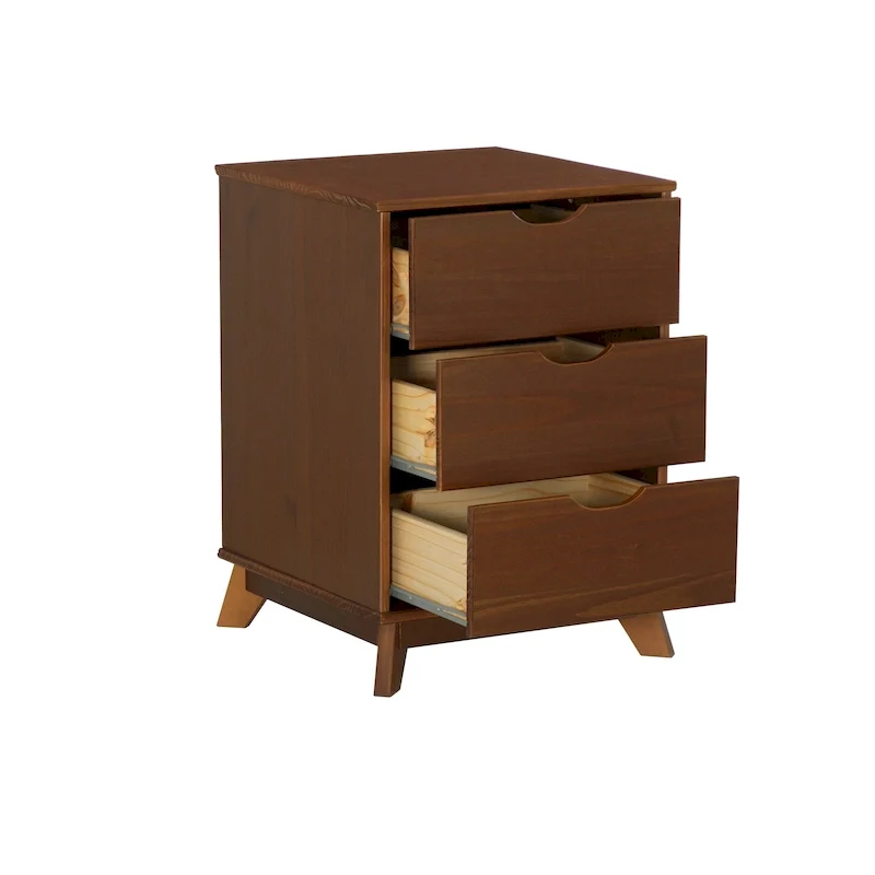 Purcell Pine Wood 3-Piece Bedroom Set with 6-Drawer Dresser and 3-Drawer Nightstands (Set of 2)