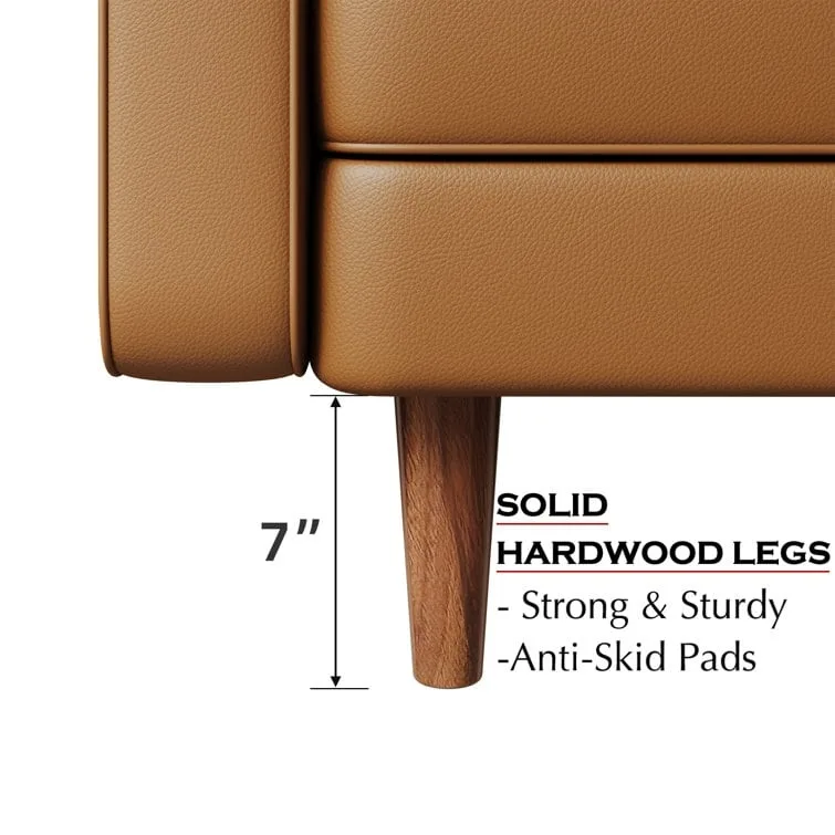 70-Inch Faux Leather Tufted Sofa