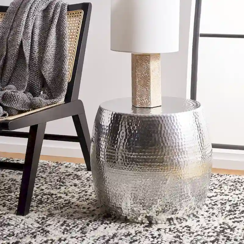 Helaine Silver Round Table - 15 W x 15 D x 16 H - 15Wx15Dx16H