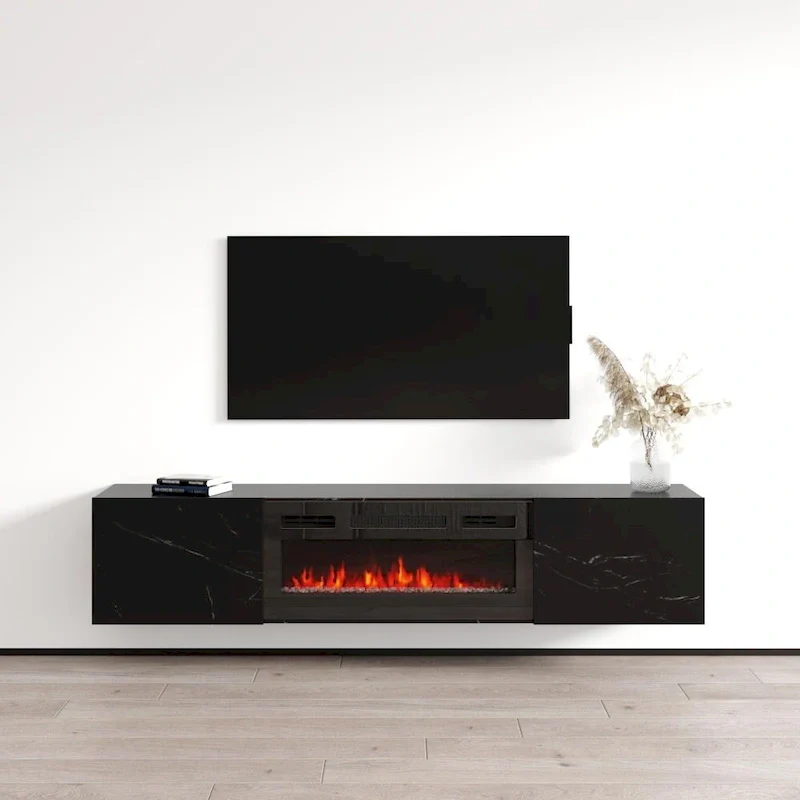Floating Fireplace TV Stand