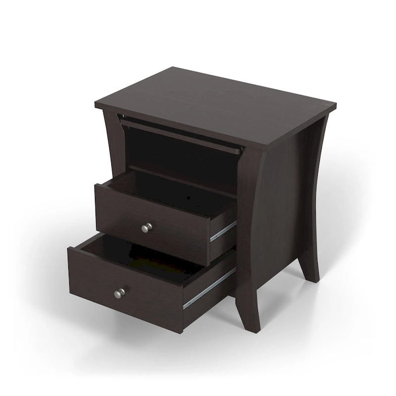 Mendolla Transitional Wood 2-Drawer Nightstand with Shelf by Furniture of America