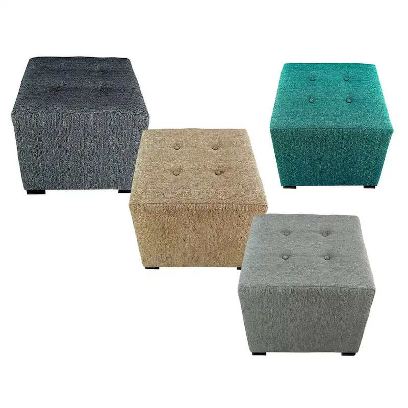 MJL Furniture Text2 Olivia 4-button Tufted Square Ottoman