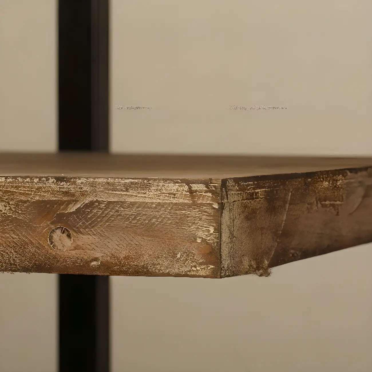 Industrial Wooden Metal Wall Bookshelf 4-Tier