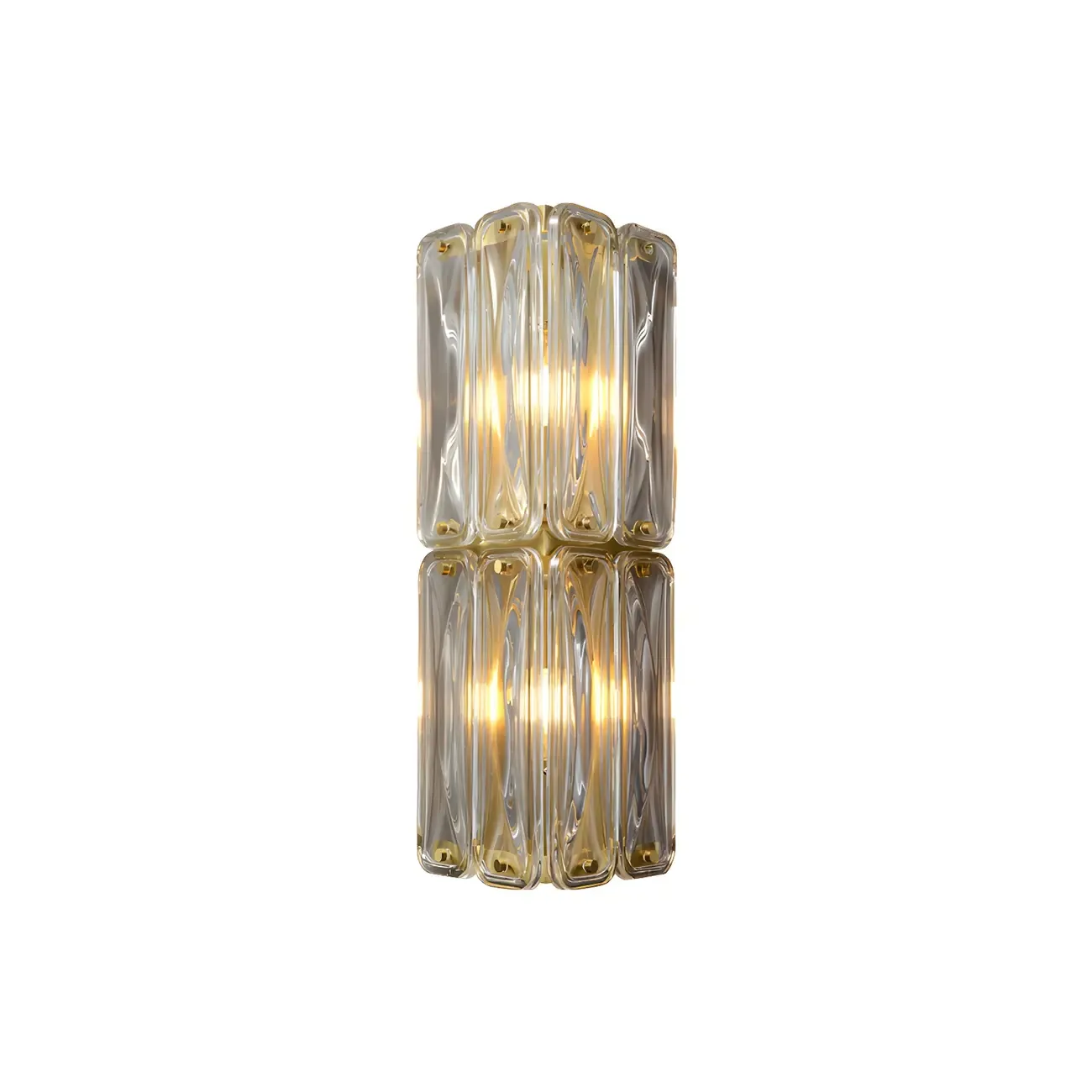 Modern Gold Metal Clear Glass Geometry Wall Sconce