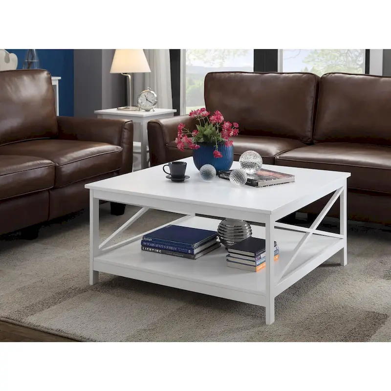 Convenience Concepts Oxford 36   Square Coffee Table with Shelf