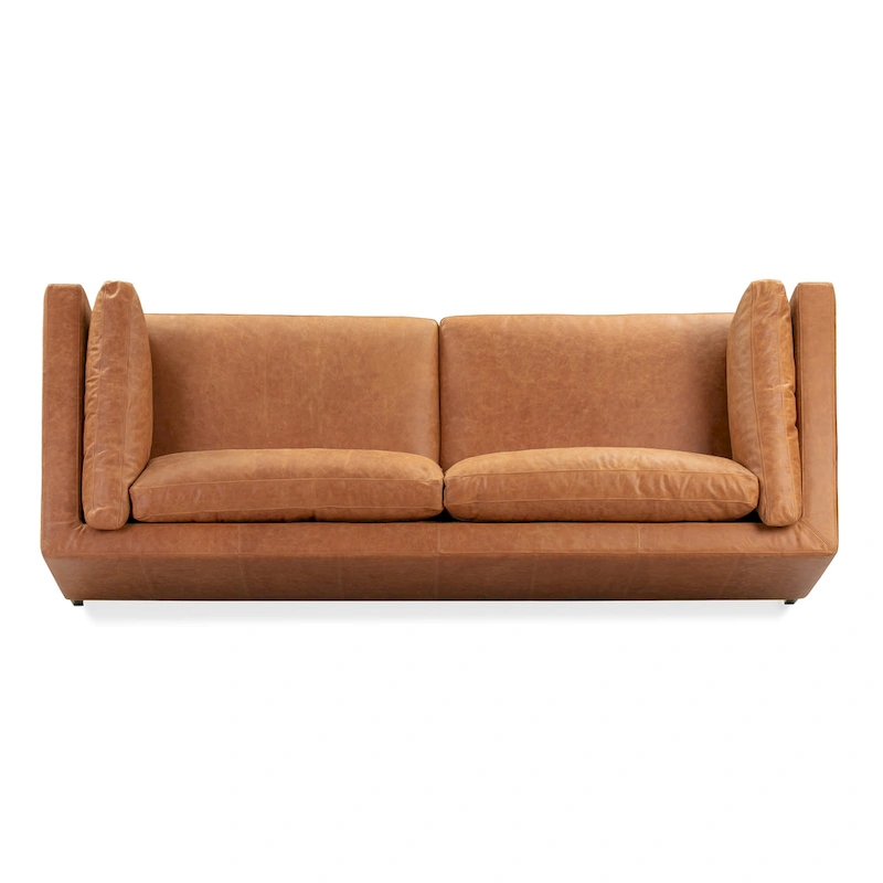 Poly & Bark Argan 93 Sofa in Cognac Tan - Full Grain Genuine Italian Leather