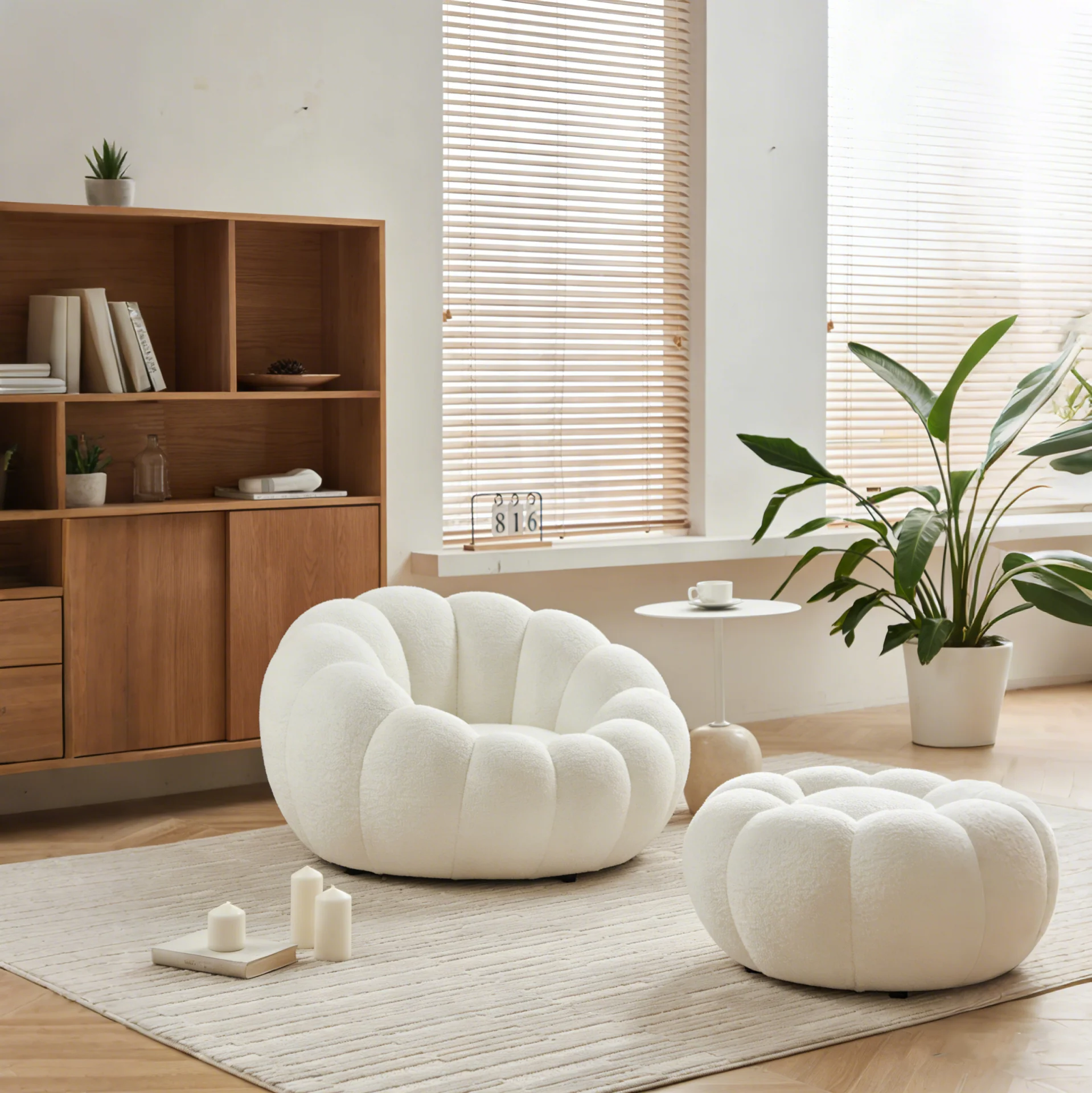 Tristica 3D Fabric Upholstered Accent Chair and Ottoman