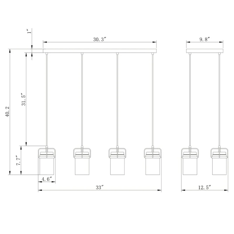 Margarita Oil Rubbed Bronze 8-Light Pendant with Clear Glass shade