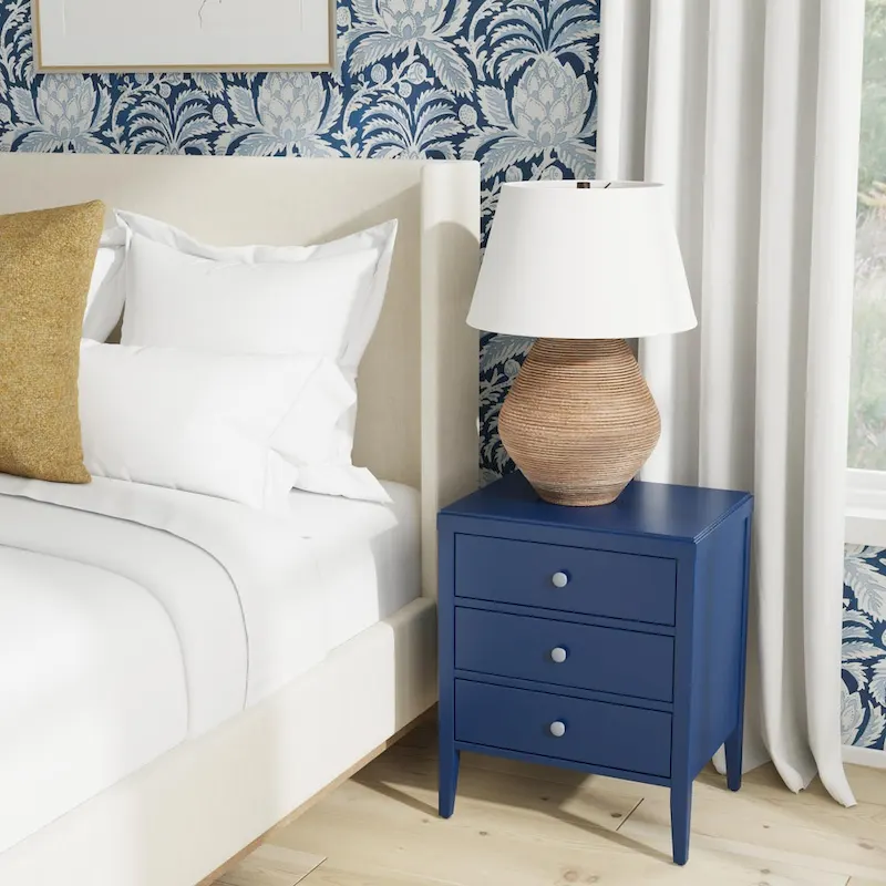 Painted Wood Storage Nightstand With Drawers by East at Main