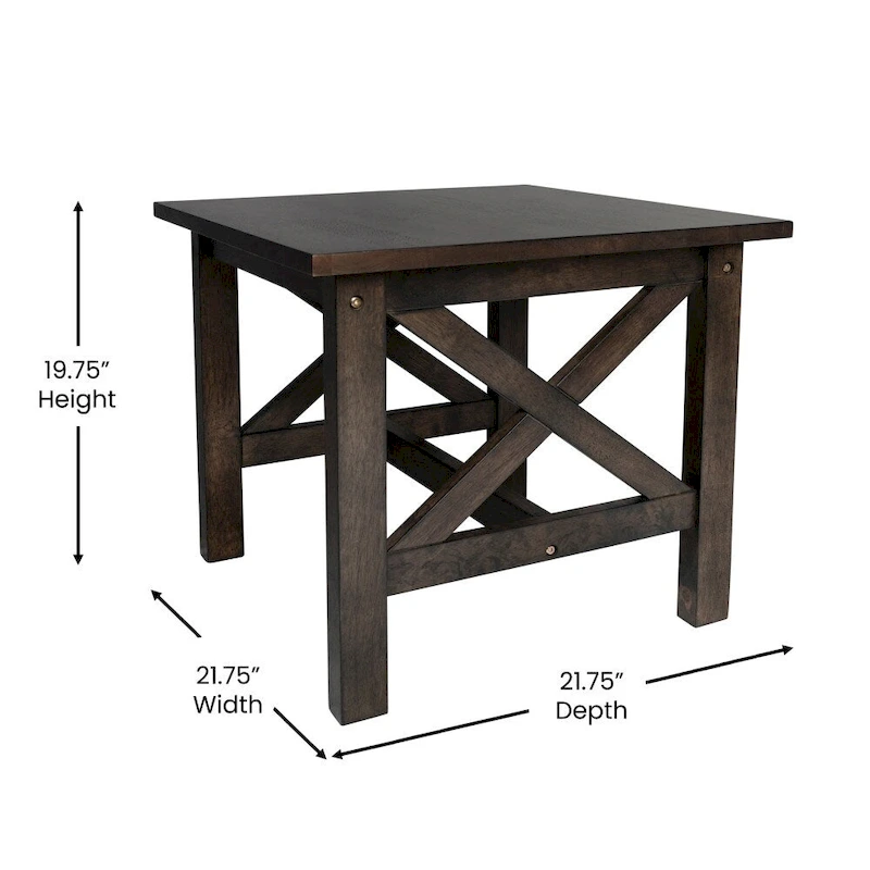 Solid Wood Traditional Farmhouse End Table