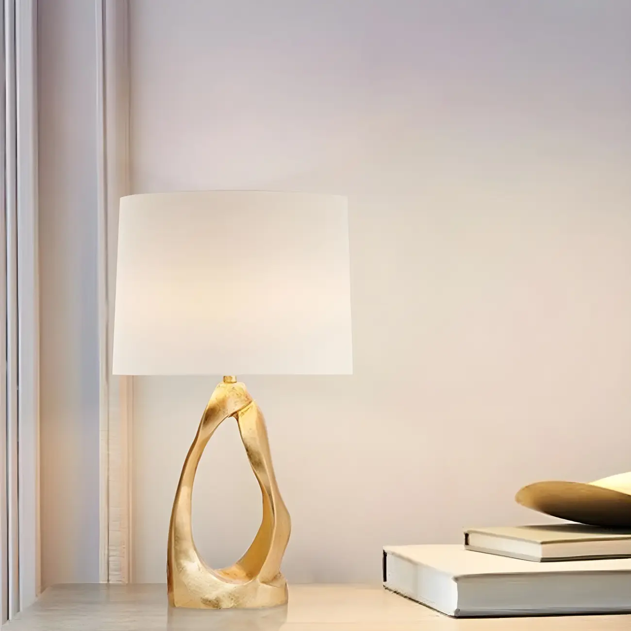 Modern Gold Base Desk Lamp Plug-In Electric for Bedroom