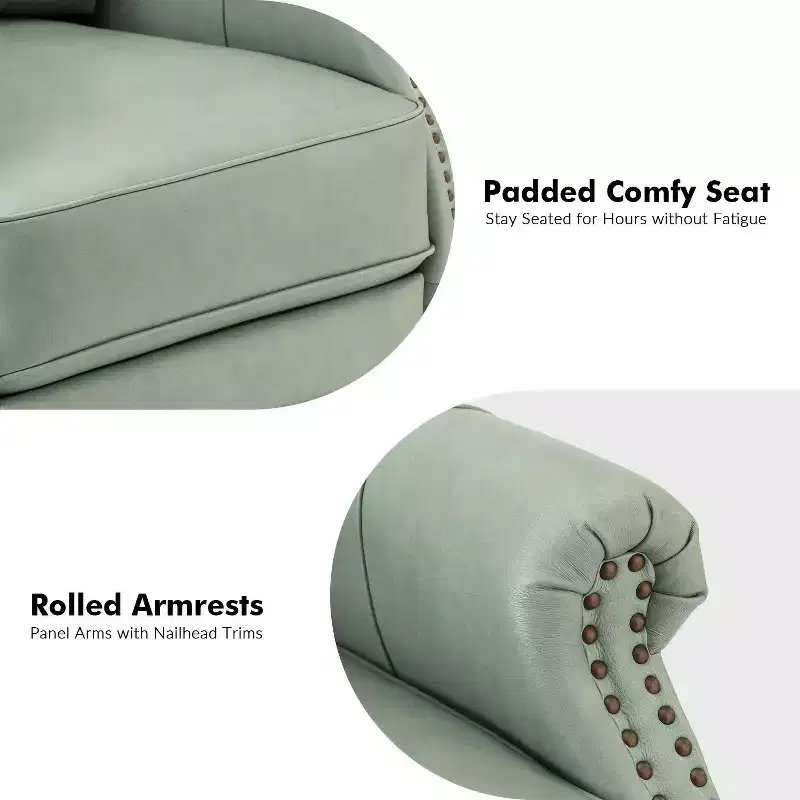 Irene 30.5 Wide Genuine Leather Manual Recliner with Rolled Arms Set of 2| ART OF LIVING DESIGNS