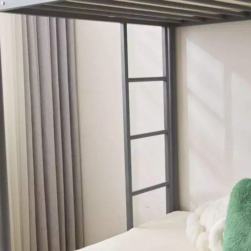 Karl Home Blcak Twin over Twin Bunk Bed with Trundle, Heavy Duty Metal Bed Frame with Safety Rail Side Ladders
