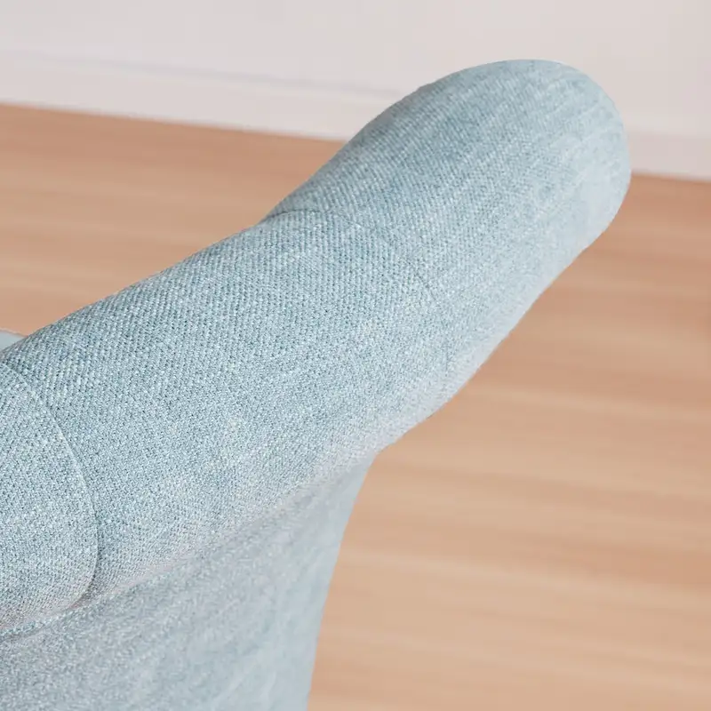 Office Chair with Wheels, Adjustable Height, Linen Fabric Upholstered Computer Desk Chair Swivel