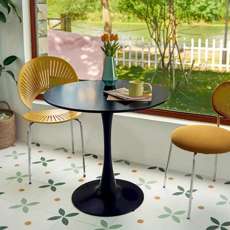 CO-Z 31.5 Inch Modern Round Kitchen and Dining Table for 2-4