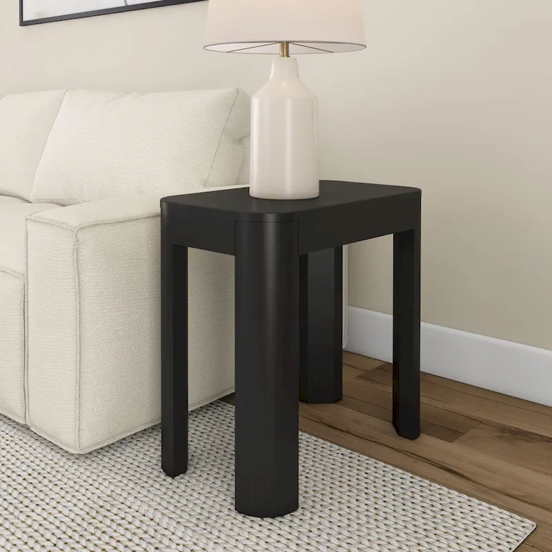 Plank and Beam Contour Rectangular Side Table - 25