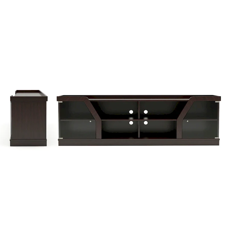 DH BASIC Modern Espresso 71   Wide Entertainment Center by Denhour