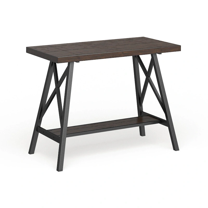 Industrial Weathered Oak 47-inch Wide Wood Top Counter Height Table by Furniture of America