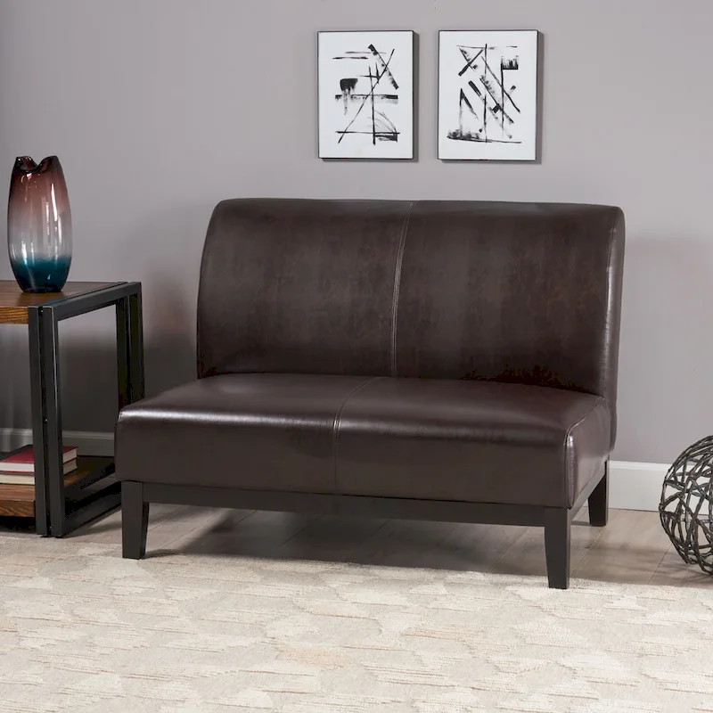 Darcy Brown Bonded Leather Loveseat