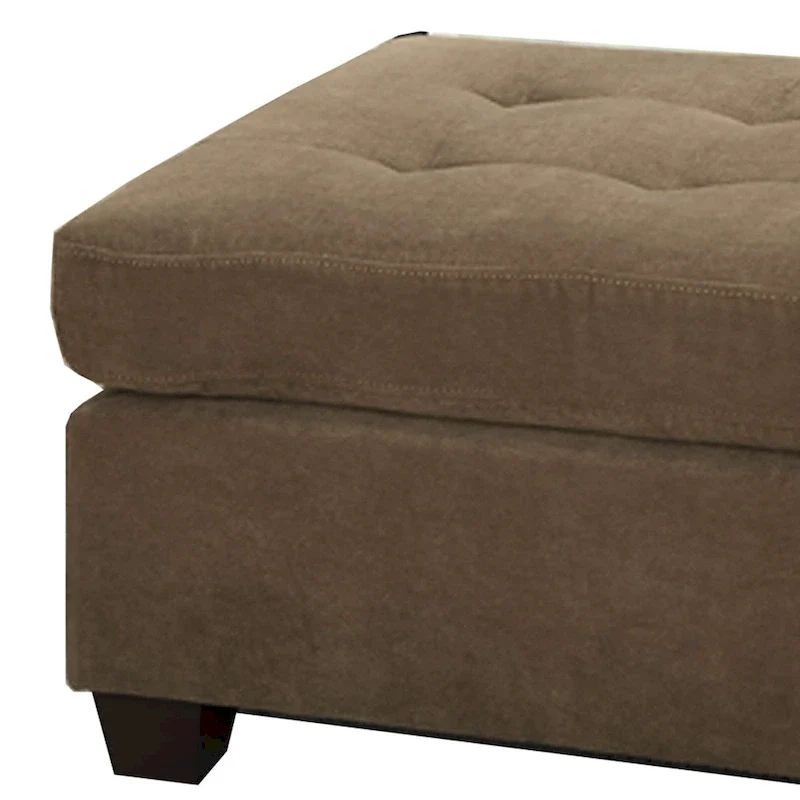 Square Cocktail Ottoman – Light Brown Waffle Suede