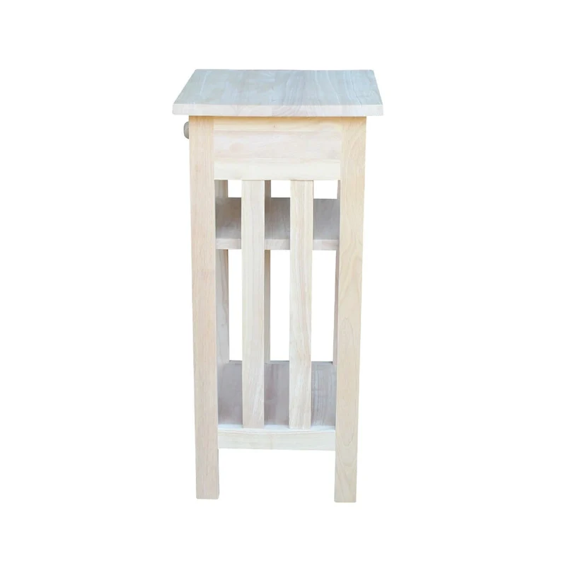 Unfinished Solid Parawood Mission Telephone Stand