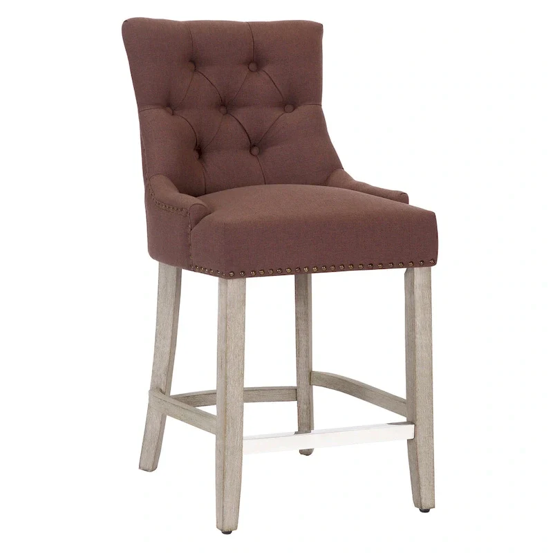 Upholstered Button Tufted Counter Bar Stool