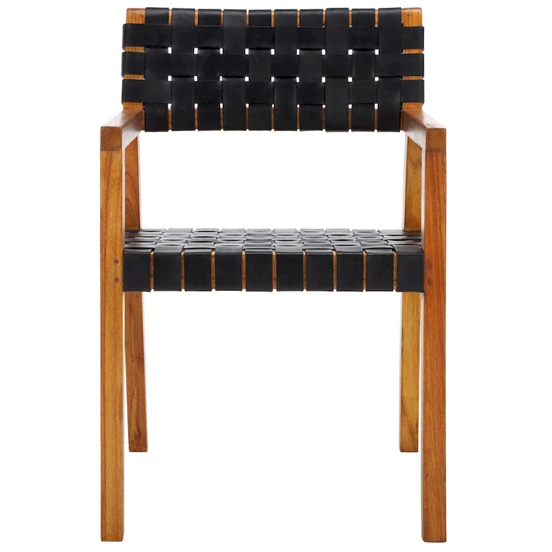 SAFAVIEH Gerda Woven Leather Dining Room Chair - 22.1 W x 20.9 L x 31.9 H - 22Wx21Dx32H