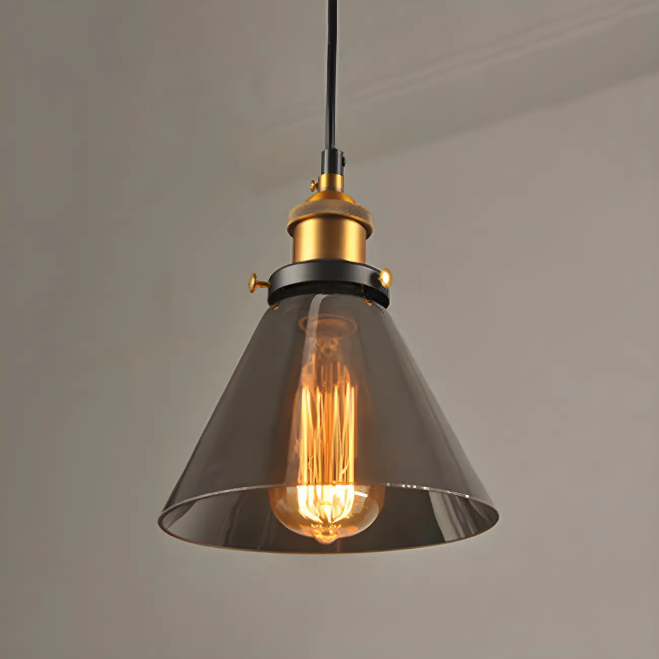 Industrial Geometric Clear Glass Lampshade Kitchen 1-light Pendant Light