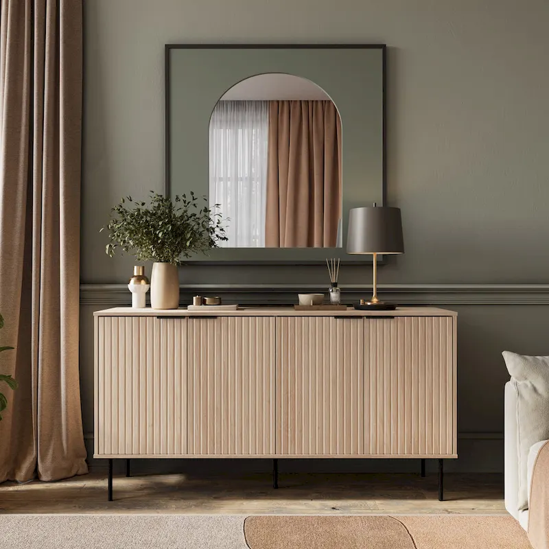 Alexander Fluted Sideboard Cabinet Buffet - 62