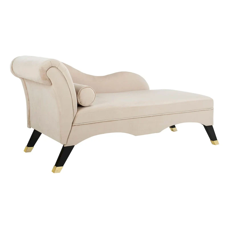 Mid-Century Modern Chaise with Pillow - 63Wx28Dx30H