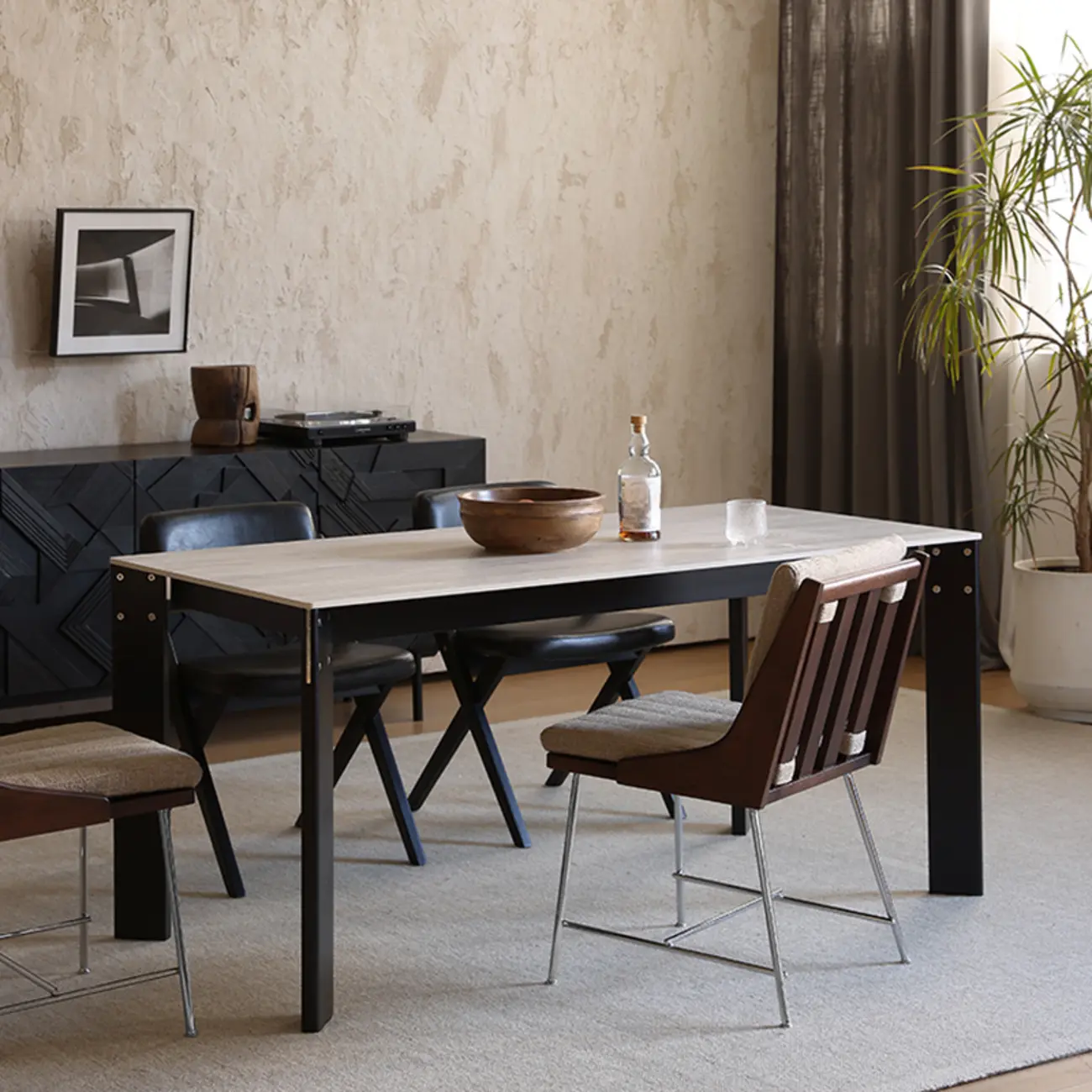 Mid-Century Modern Upholstered Dining Chair