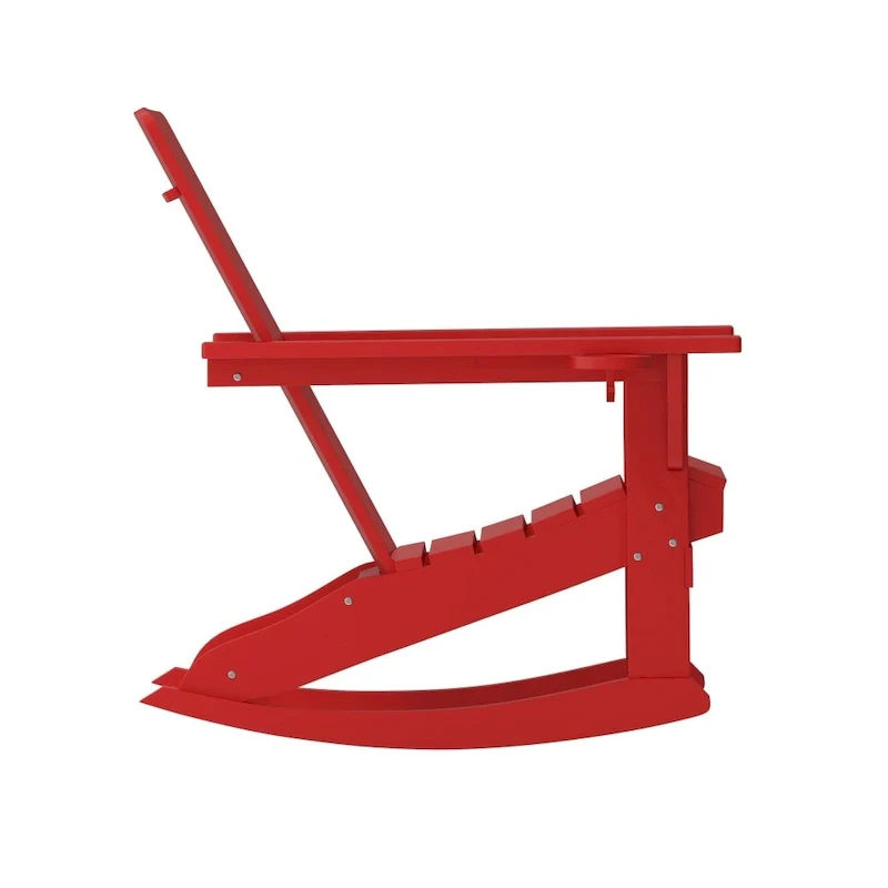 All-Weather Rocking Adirondack Chair with Swiveling Cupholder