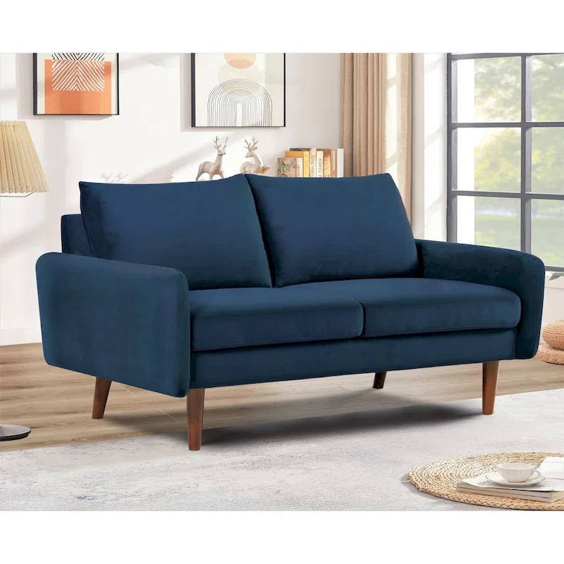 US Pride Furnitirue 58W Tapered Legs Kent Velvet Loveseat