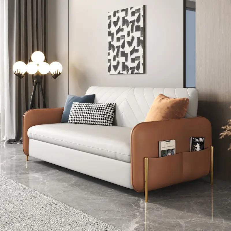 67 in. Width Modern Pull Out Queen Size Sofa Bed