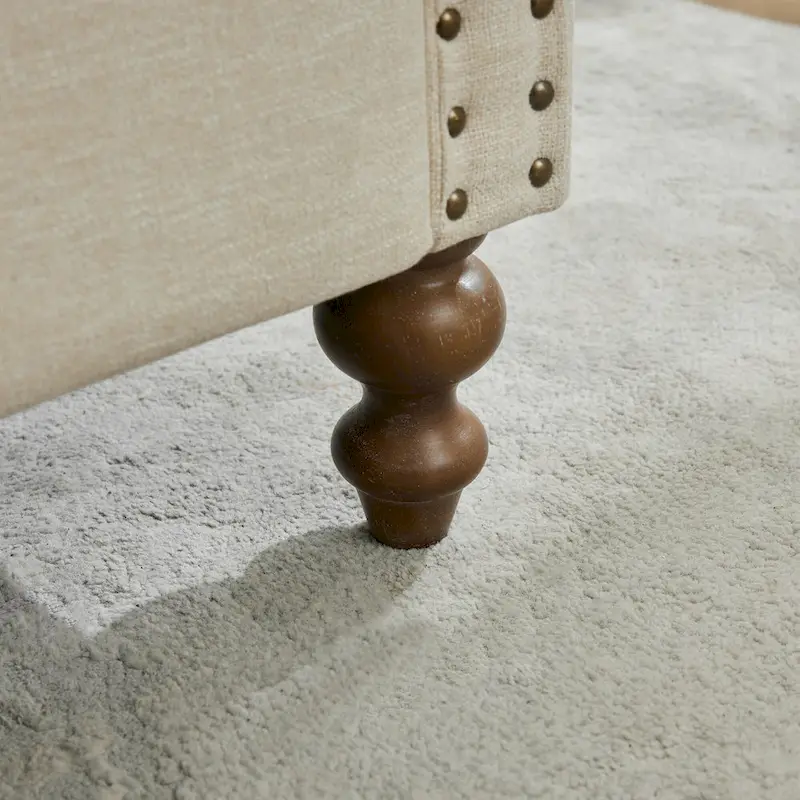 Upholstered Chaise Lounge with Nailhead Trim