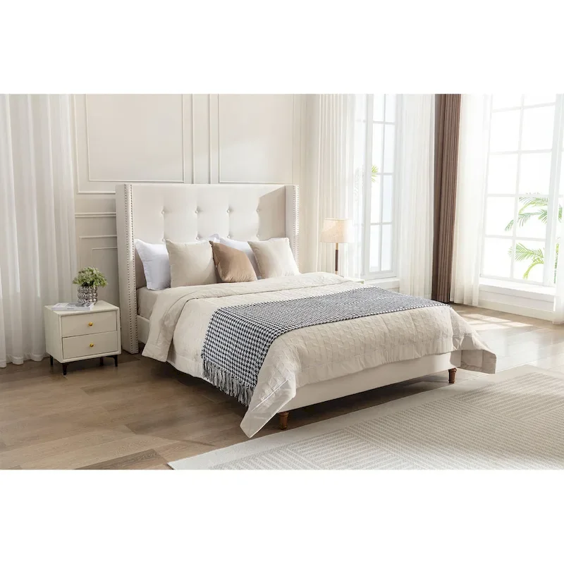 54 High Headboard Peyton Upholstered King Bed