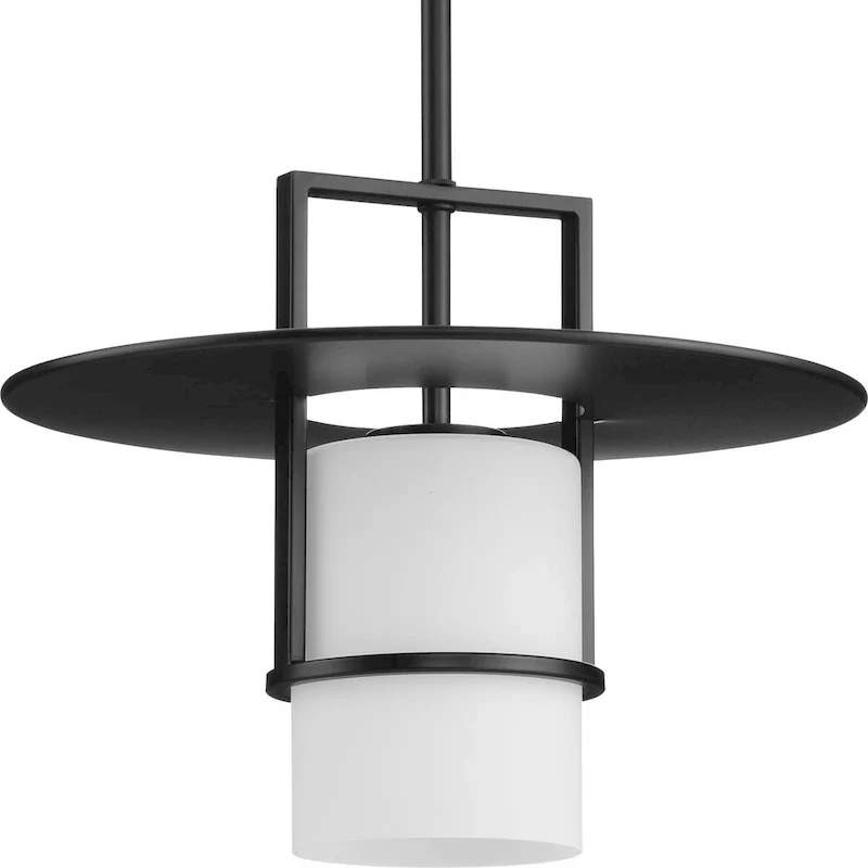 Mystic Collection One-Light Matte Black Contemporary Pendant - 14 in x 14 in x 10.87 in