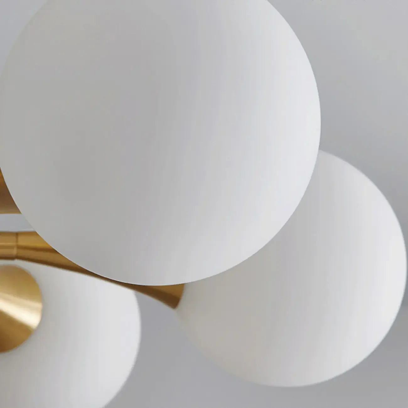 Modern Gold Glass Ball Semi Flush Mount Ceiling Light