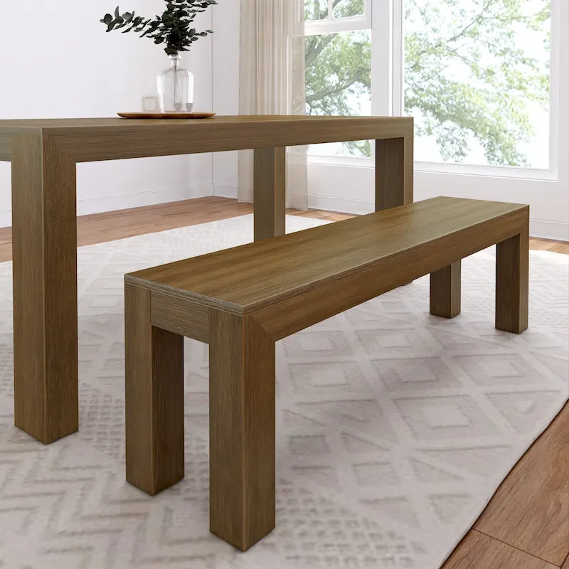 Plank and Beam Solid Wood Modern Dining Bench - 61