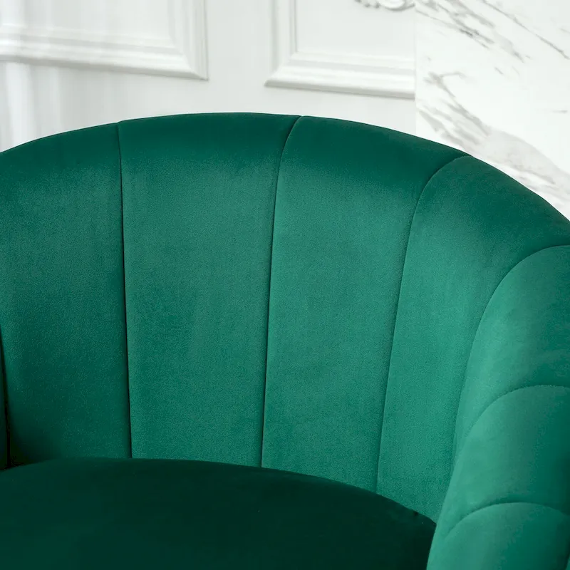 Modern Velvet Gold Accent Armchair