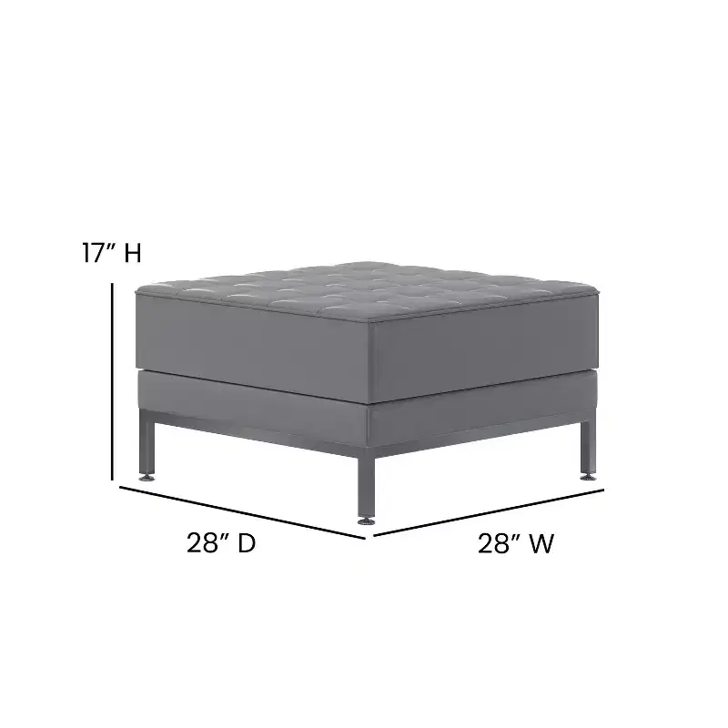 Flash Furniture HERCULES Imagination Series LeatherSoft Quilted Tufted Modular Ottoman