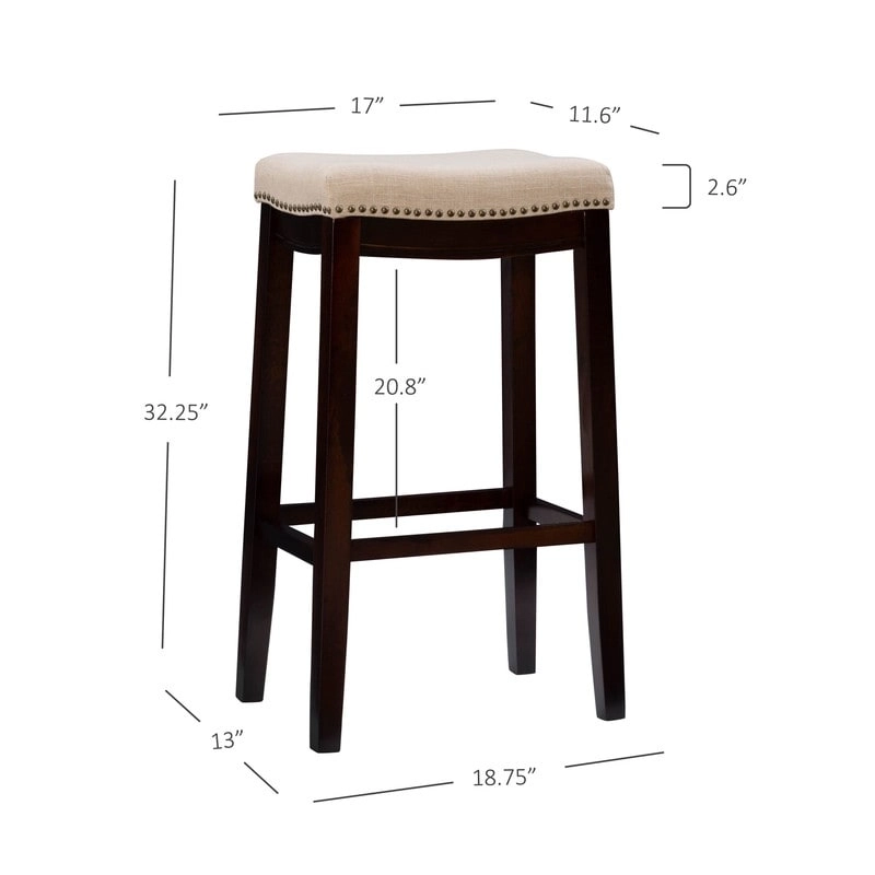 Linon Willamette Linen Backless 32-in Bar Stool