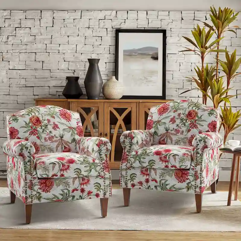 Giampiero Living Room Armchair with Nailhead Trims Set of 2 by HULALA HOME