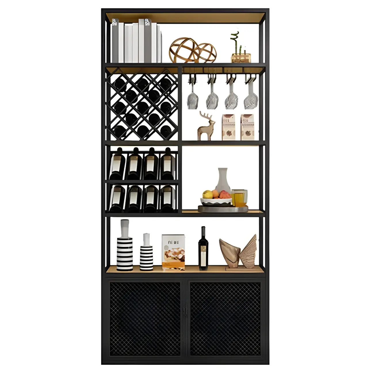 Freestanding Multi-Purpose Wine Rack Shelf for Living Room