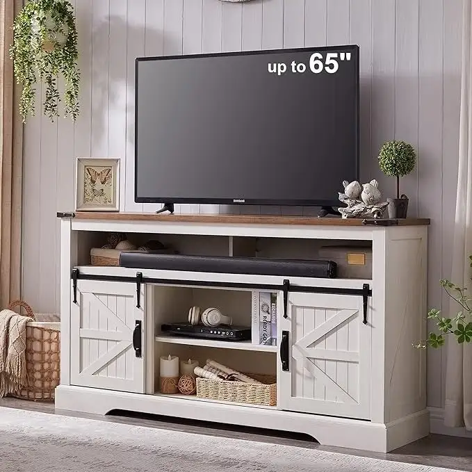 Farmhouse Wood TV Stand, Highboy Entertainment Center, Media Console